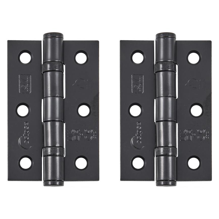 Eclipse Matt Black 76mm x 51mm Light Duty Grade 7 Ball Bearing Fire Rated Butt Hinge Pack of 2