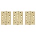 Eclipse Polished Brass 102mm x 76mm Heavy Duty Grade 13 Ball Bearing Fire Rated Butt Hinge Pack of 3