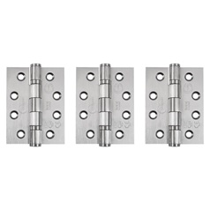 Eclipse Satin Stainless Steel 102mm x 76mm Heavy Duty Grade 13 Ball Bearing Fire Rated Butt Hinge Pack of 3