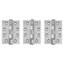 Eclipse Satin Stainless Steel 102mm x 76mm Heavy Duty Grade 13 Ball Bearing Fire Rated Butt Hinge Pack of 3