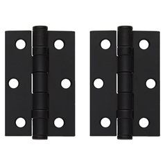 Matt Black 76mm x 50mm Light Duty Ball Bearing Butt Hinge Pack of 2