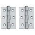 Satin Chrome 76mm x 50mm Light Duty Ball Bearing Butt Hinge Pack of 2