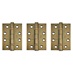 Eclipse Antique Brass 102mm x 76mm Heavy Duty Grade 13 Ball Bearing Fire Rated Butt Hinge Pack of 3