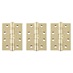 Eclipse Polished Brass 102mm x 76mm Heavy Duty Grade 11 Ball Bearing Fire Rated Butt Hinge Pack of 3