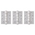 Eclipse Polished Stainless Steel 102mm x 76mm Heavy Duty Grade 11 Ball Bearing Fire Rated Butt Hinge Pack of 3