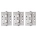 Eclipse Satin Stainless Steel 102mm x 76mm Heavy Duty Grade 11 Ball Bearing Fire Rated Butt Hinge Pack of 3