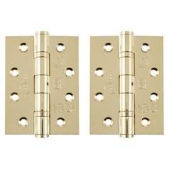 Eclipse Polished Brass 102mm x 76mm Heavy Duty Grade 11 Ball Bearing Fire Rated Butt Hinge Pack of 2