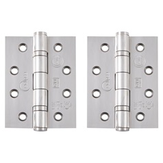 Eclipse Polished Stainless Steel 102mm x 76mm Heavy Duty Grade 11 Ball Bearing Fire Rated Butt Hinge Pack of 2
