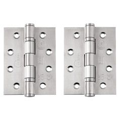Eclipse Satin Stainless Steel 102mm x 76mm Heavy Duty Grade 11 Ball Bearing Fire Rated Butt Hinge Pack of 2