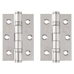 Eclipse Polished Stainless Steel 76mm x 51mm Light Duty Grade 7 Ball Bearing Fire Rated Butt Hinge Pack of 2