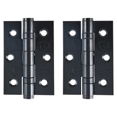 Eclipse Matt Black 76mm x 51mm Light Duty Grade 7 Ball Bearing Fire Rated Butt Hinge Pack of 2