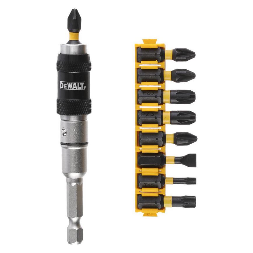 DeWalt 10 piece IR Torsion screwdriver set with angled bit holder