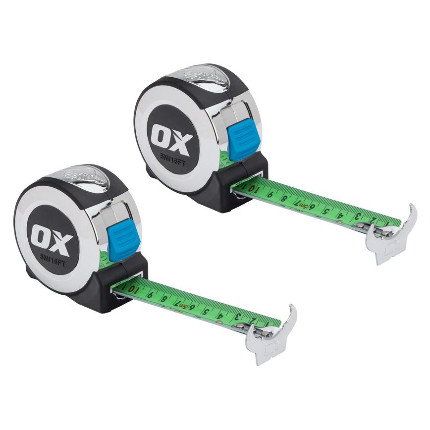 Ox Pro 5m tape Measure Pack of 2