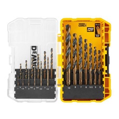 Dewalt Black & Gold HSS 19pc Drill Bit Set Open Front View