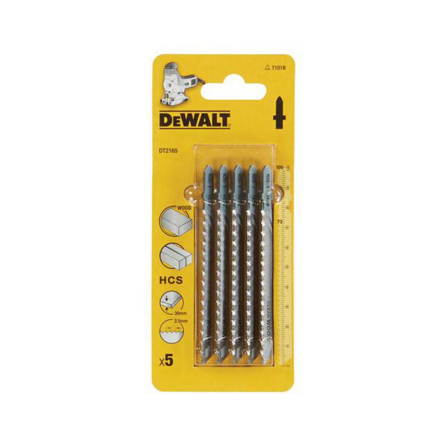 DeWalt 100mm T101B T-Shank Wood Jigsaw Blades Pack of 5