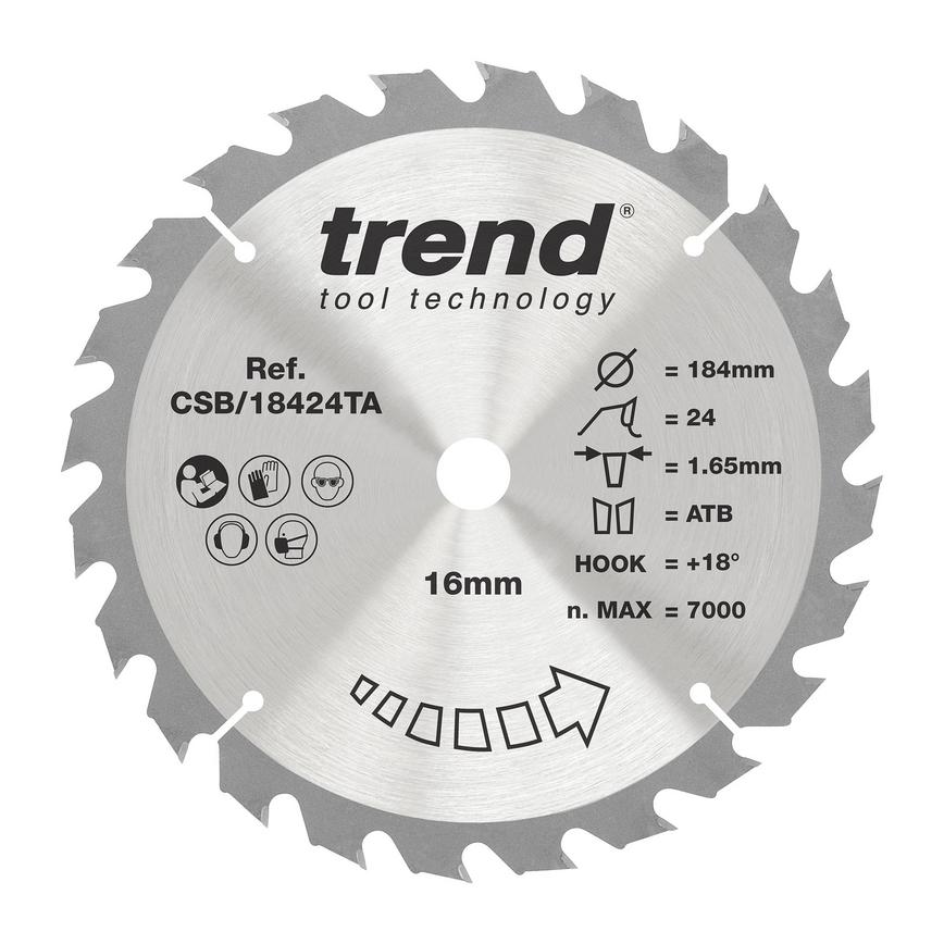 TLS0725 Trend 184mm x 30mm 24T Multi Material Circular Saw Blade 