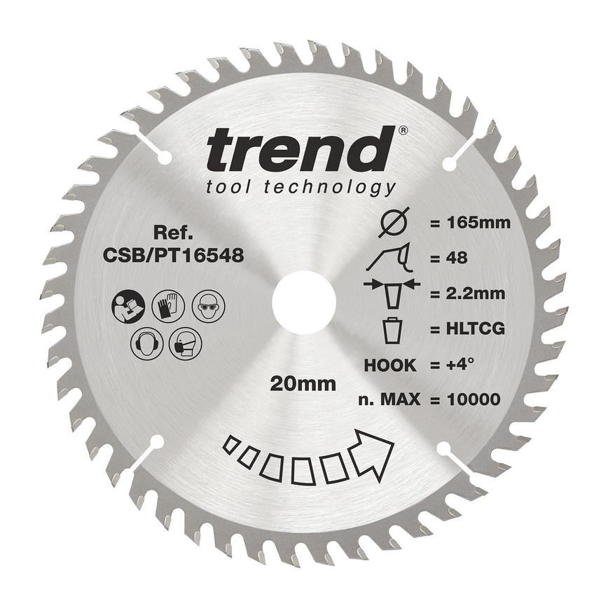 TLS1049 Trend 165mm x 20mm 48T Wood Plunge Saw Blade