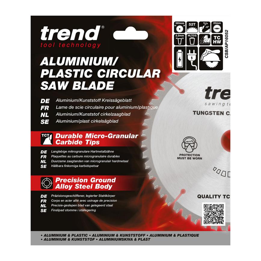 TLS0740 Trend 160mm x 20mm 52T Multi Material Circular Saw Blade  Packaging