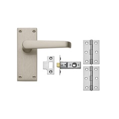 Victorian Satin Nickel Latch Handle Pack