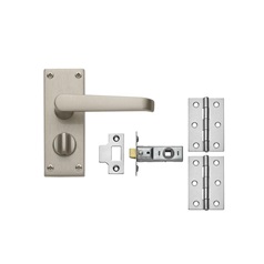 Victorian Satin Nickel Privacy Handle Pack