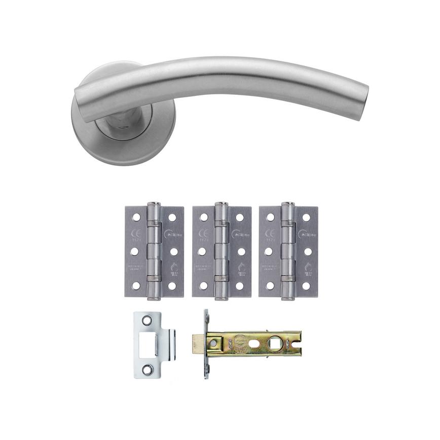 Turin Polished Stainless Steel Rose Handle Latch Pack