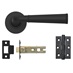 Fuller and Forge Arno Matt Black Lever on Rose Door Handle Pack