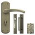 Fuller and Forge Garda Antique Brass Lever on Backplate Bathroom Door Handle Pack