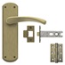 Fuller and Forge Garda Antique Brass Lever on Backplate Latch Door Handle Pack