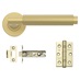 Fuller and Forge Orta Satin Brass Fluted Lever on Rose Door Handle Pack