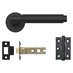 Fuller and Forge Orta Matt Black Fluted Lever on Rose Door Handle Pack