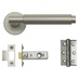 Fuller and Forge Orta Satin Nickel Fluted Lever on Rose Door Handle Pack