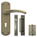 Fuller and Forge Garda Antique Brass Lever on Backplate Lock Door Handle Pack