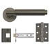 Fuller and Forge Orta Satin Bronze Fluted Lever on Rose Door Handle Pack