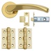 Fuller and Forge Garda Polished Brass Lever on Rose Door Handle Pack