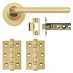 Fuller and Forge Munch Satin Brass Lever on Rose Door Handle Pack