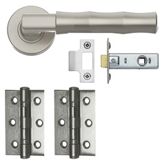 Fuller and Forge Bamboo Satin Nickel Lever on Rose Door Handle Pack