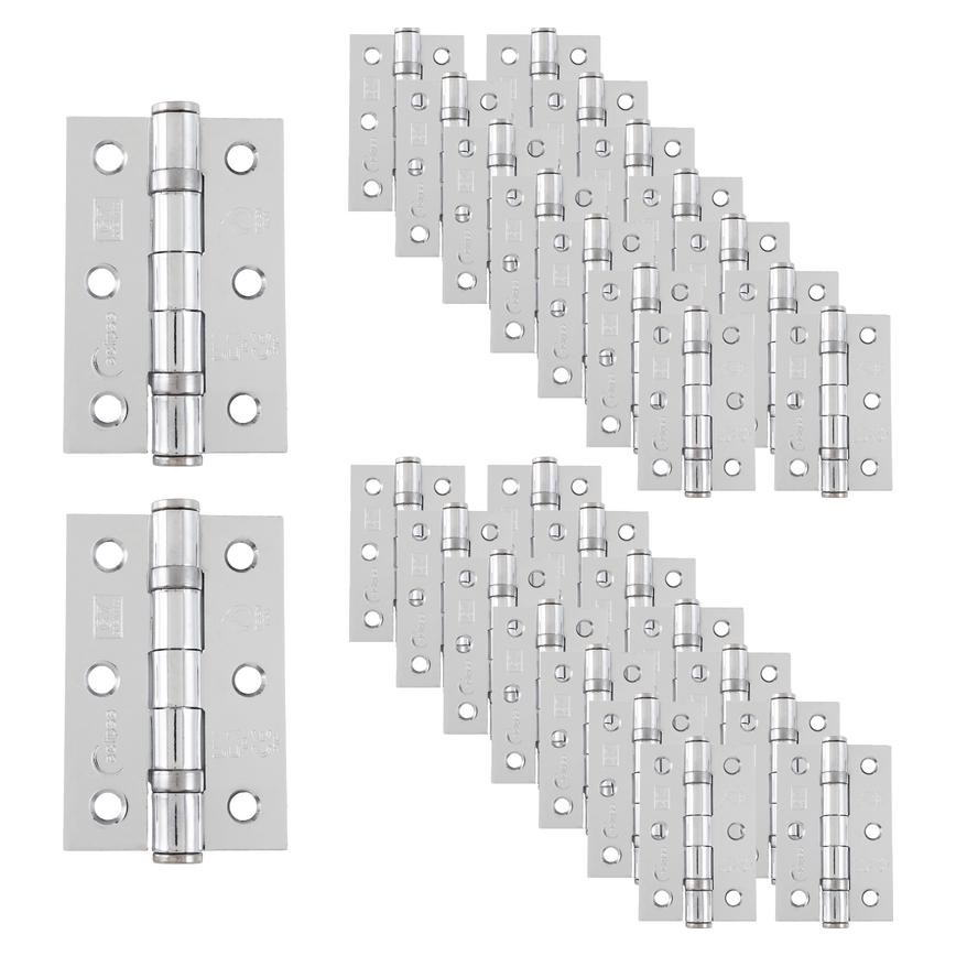 Polished Chrome Plated Ball Bearing Grade 7 Butt Hinge 3 (Pack of 30)