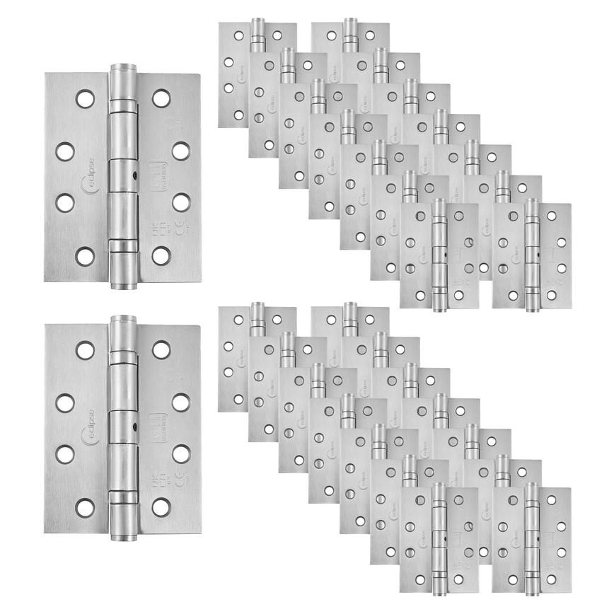 Satin Chrome Plated Budget Ball Bearing Grade 11 Butt Hinge 4 (30)