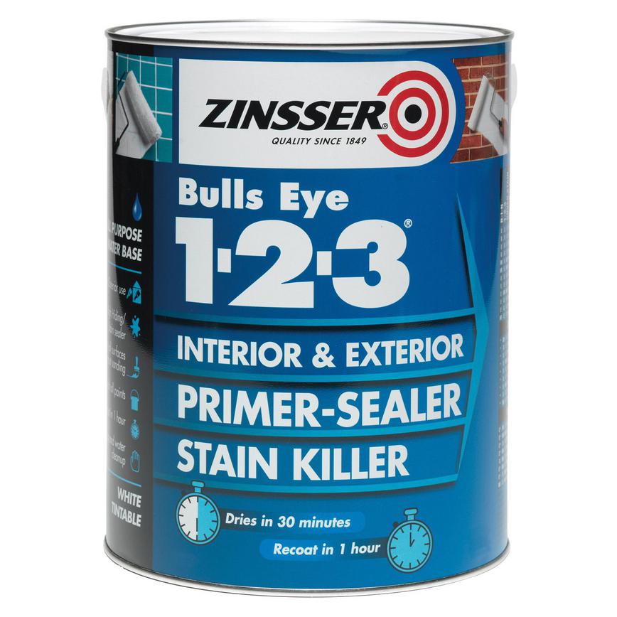 Zinsser Bullseye Water-Based Primer Sealer - 2.5 Ltr - White