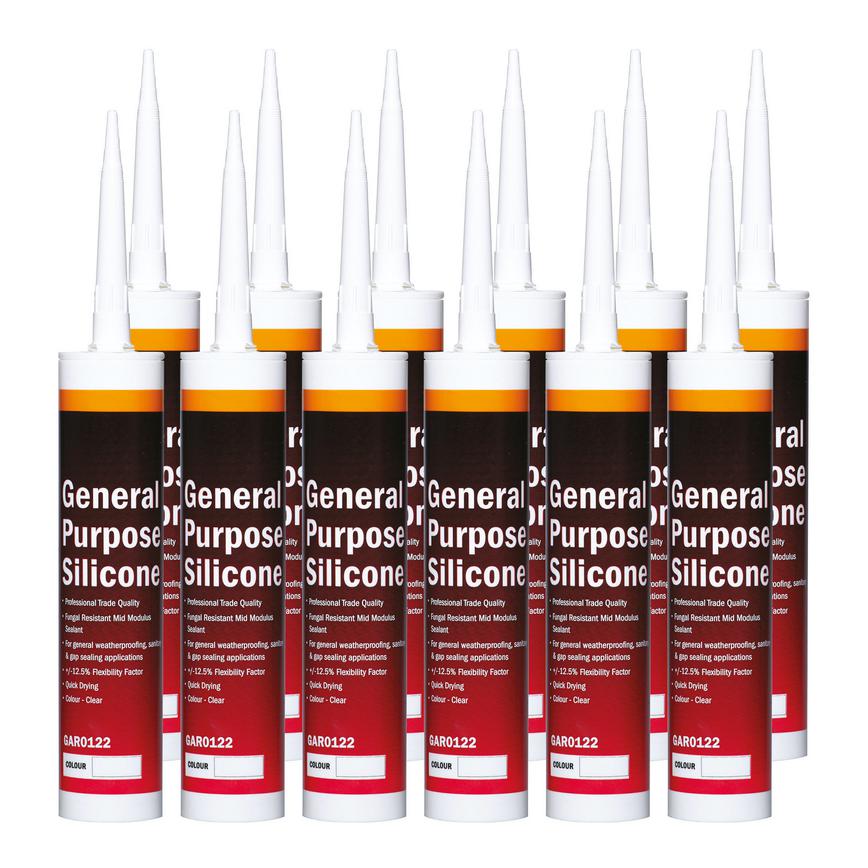 Howdens GAR0122 310ml Clear General Purpose Sealant Pack of 12