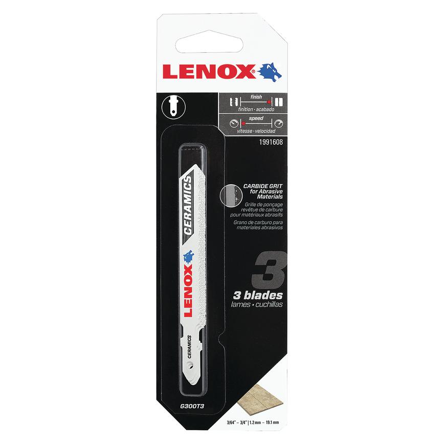 Lenox 88.9mm Ceramic T-Shank Jigsaw Blade Pack of 3