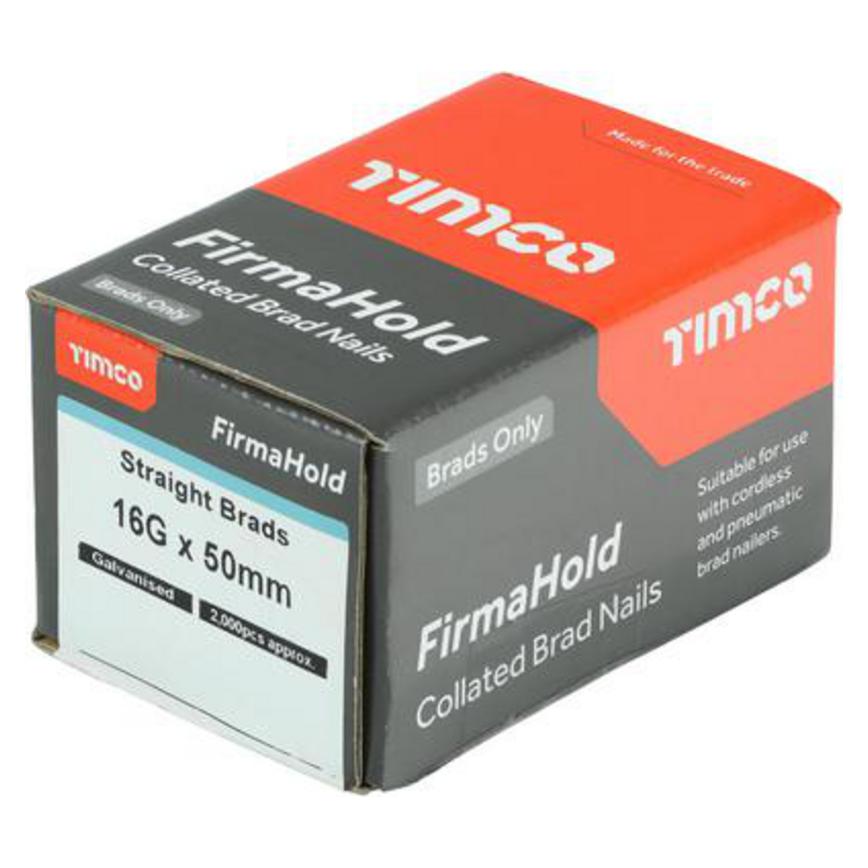 Firmahold 16G Straight Brads 50mm Box