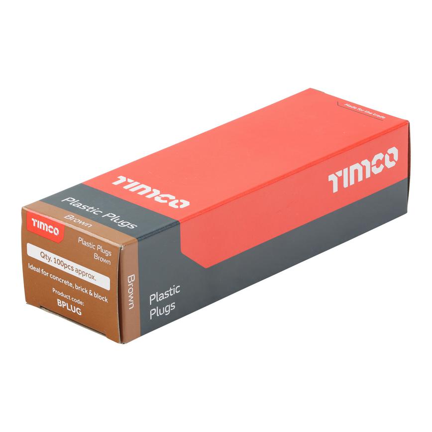 TIMCO Brown Wall Plugs 5-6mm (100)