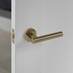 1 Panel Shaker Primed 2'3'' Door and Lecco Satin Brass Handle Pack Cameo