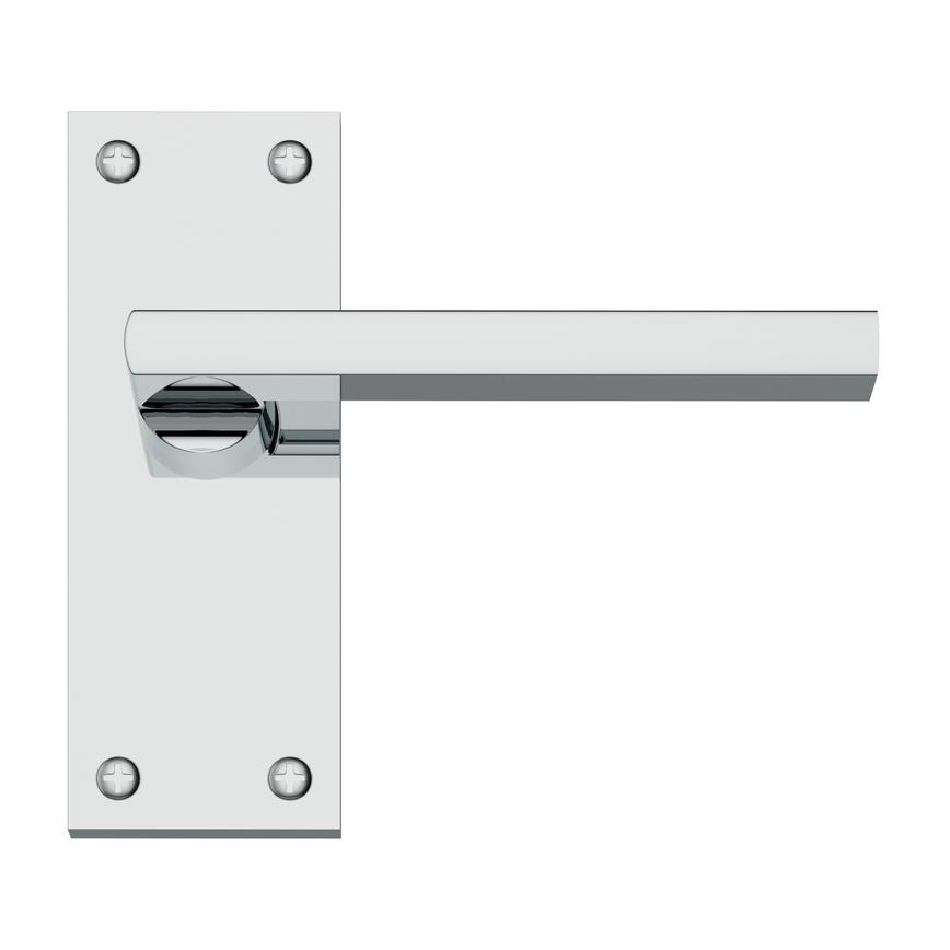 Auriga Polished Chrome Lever on Backplate Latch Door Handle Pair