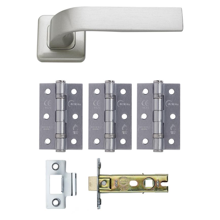 Manet Satin Nickel Lock and Latch Pack