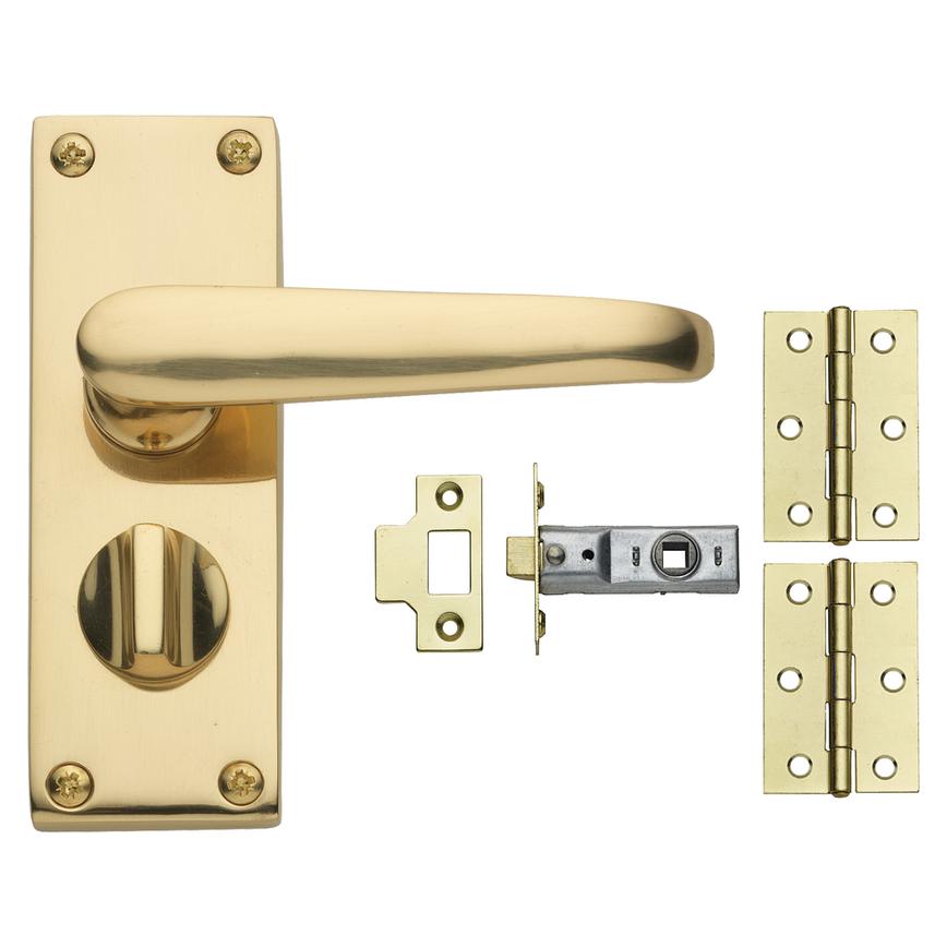 Victorian Privacy Handle Pack Brass