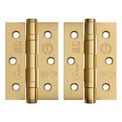 Eclipse Brushed Brass 76mm x 51mm Light Duty Grade 7 Ball Bearing Fire Rated Butt Hinge Pack of 2