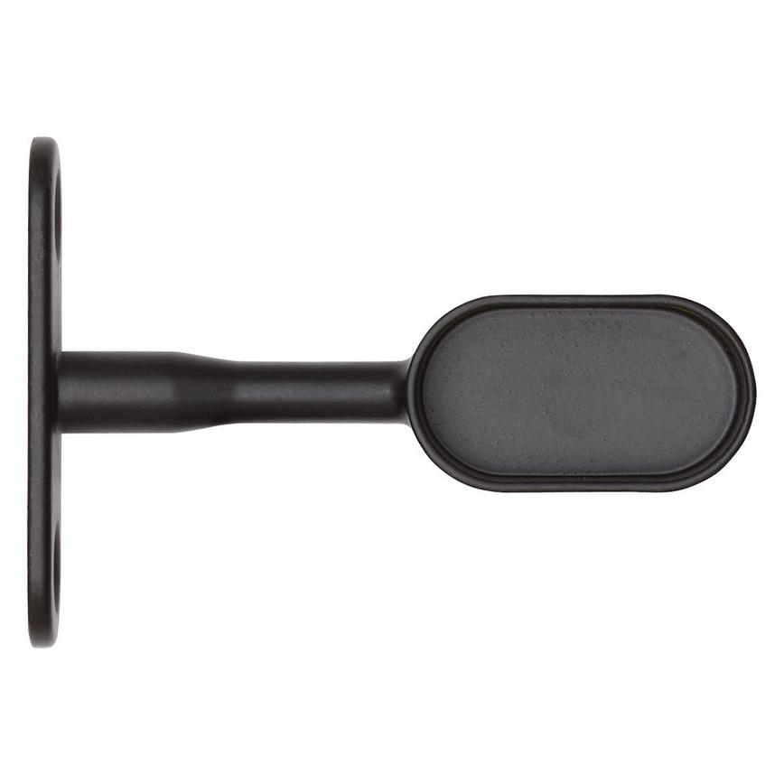 Black Oval Wardrobe Rail End Bracket
