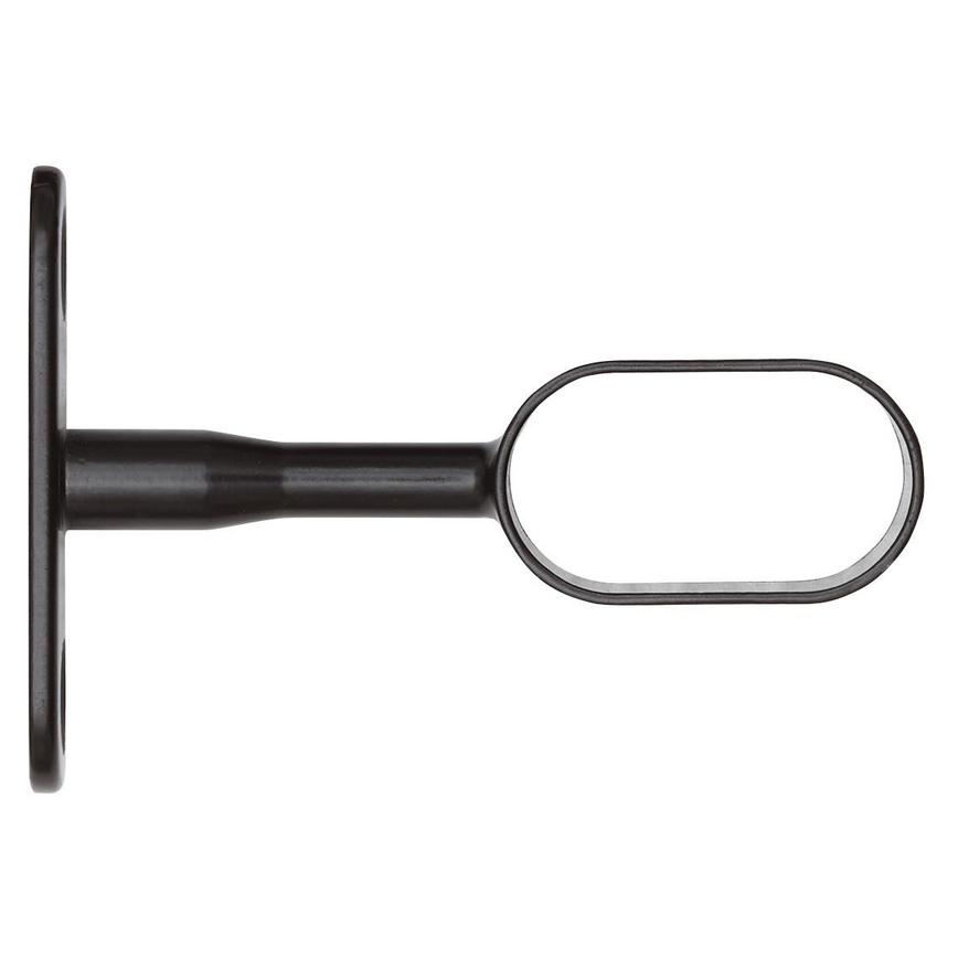 Black Oval Wardrobe Rail Centre Bracket